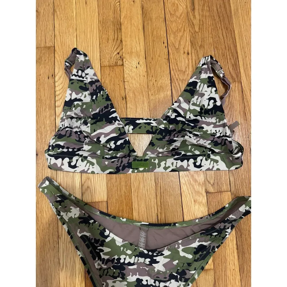 Skims Size 4X Swim Swimsuit Camo Print Bikini Set logo camo cheeky tanga NWT